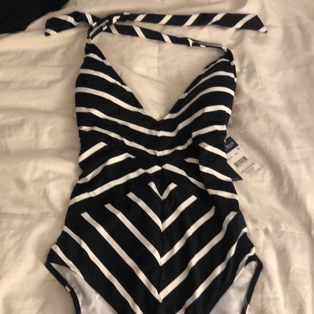 NWT Lauren Ralph Lauren Black and white swimsuit